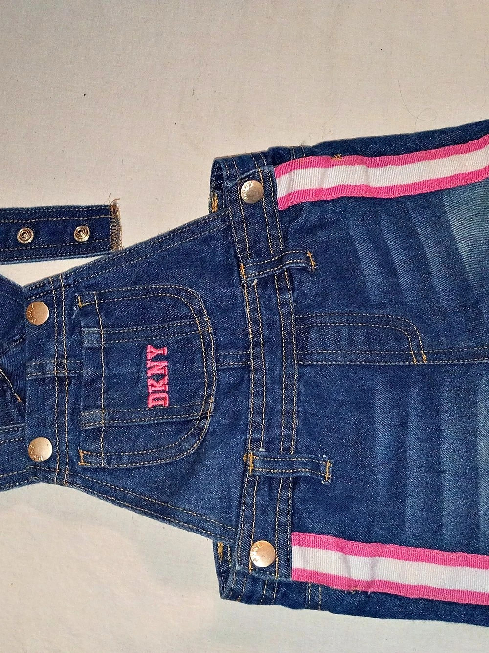DKNY Girls Denim Overall Shorts Size 2T